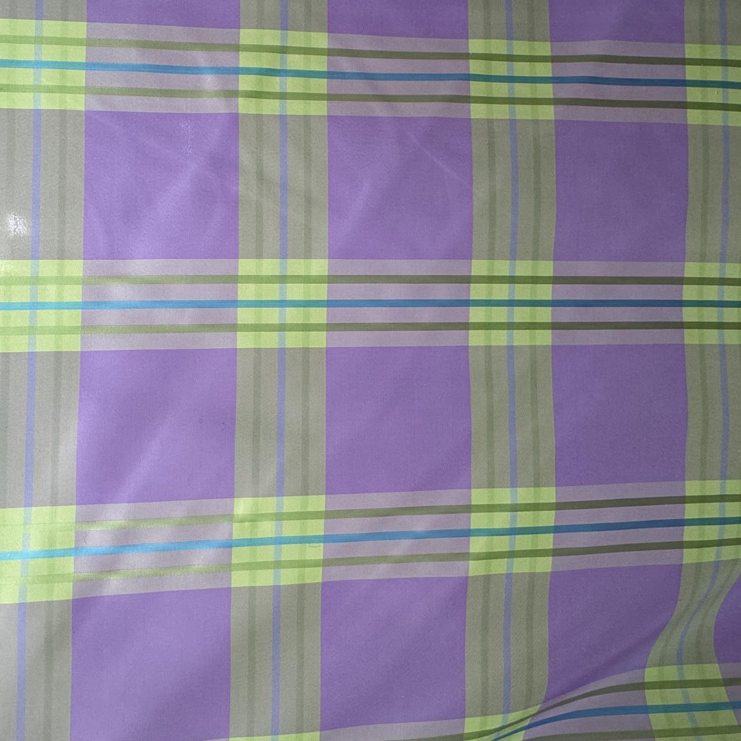 Uriavelle Small Square Multi-Colored Stripe Silk Fabric in Mauve