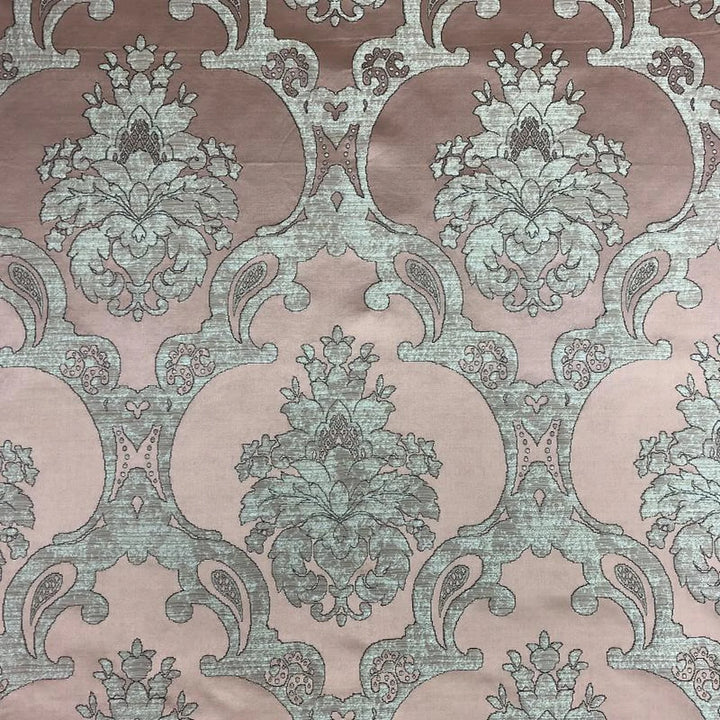 Veloria Blush Damask Faux Silk Fabric