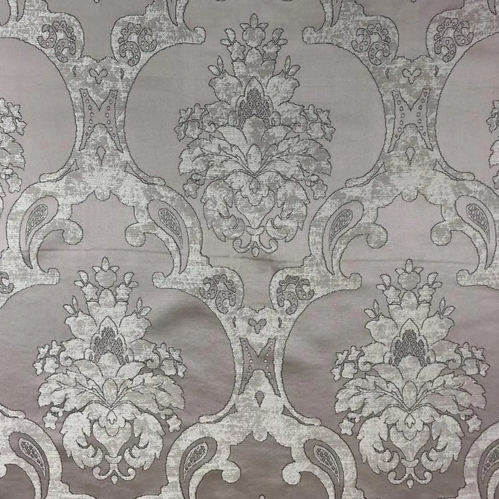Veloria Mocha Damask Faux Silk Fabric