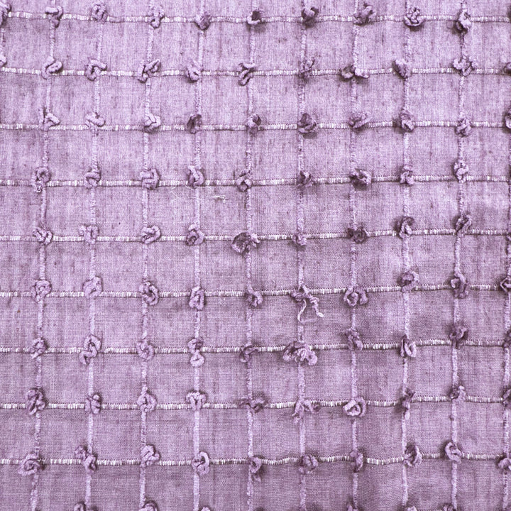 Alvessine Small Square Tufted Knots Silk Fabric in Grape