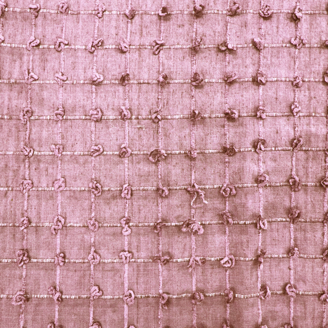 Alvessine Small Square Tufted Knots Silk Fabric in Praline