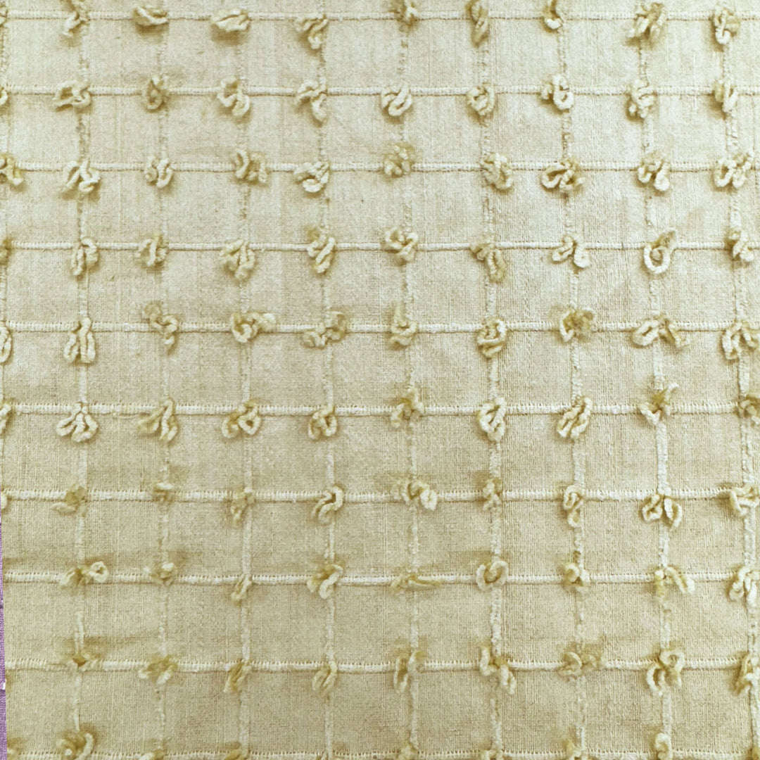 Alvessine Small Square Tufted Knots Silk Fabric in Quince