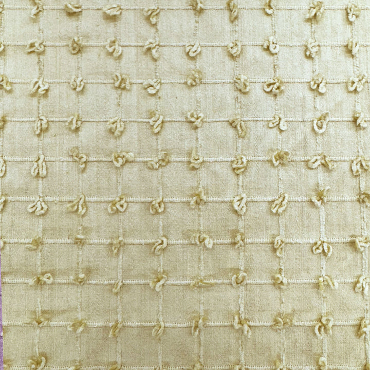 Alvessine Small Square Tufted Knots Silk Fabric in Quince