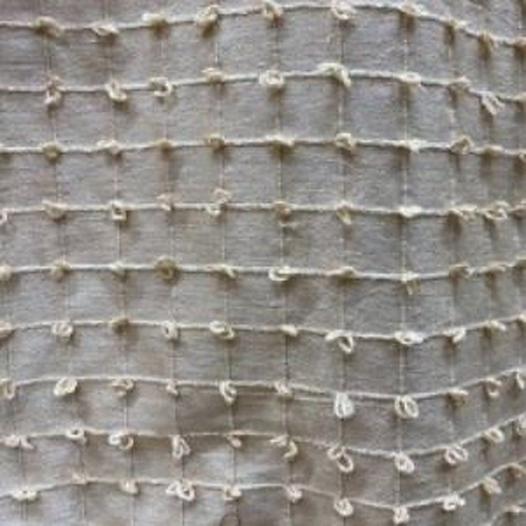 Alvessine Small Square Tufted Knots Silk Fabric in Vanilla