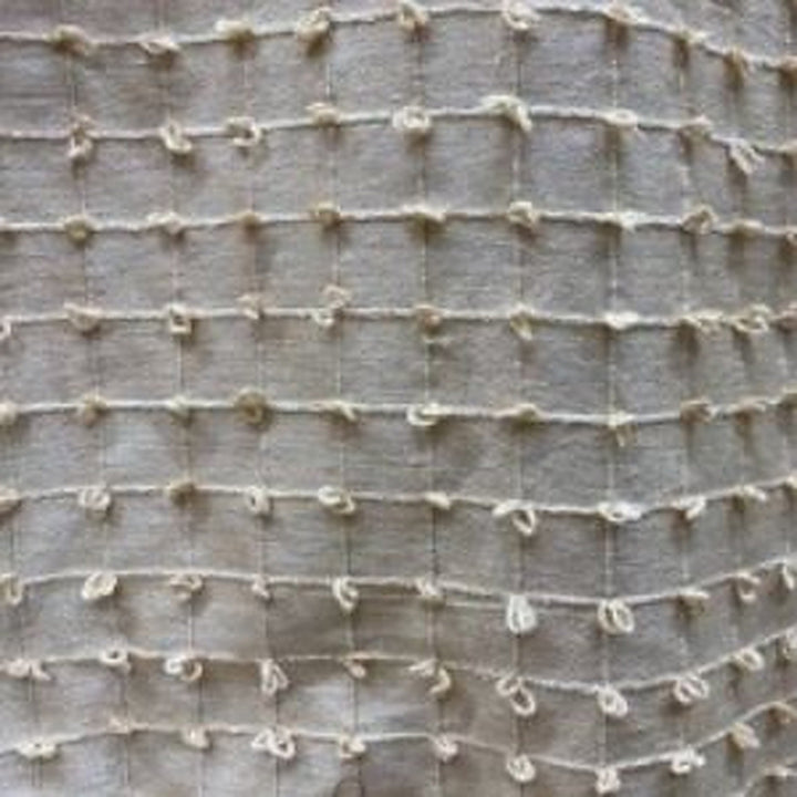 Alvessine Small Square Tufted Knots Silk Fabric in Vanilla