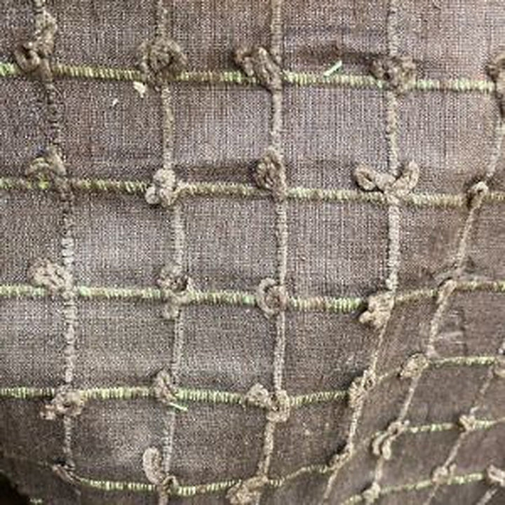 Alvessine Small Square Tufted Knots Silk Fabric in Espresso