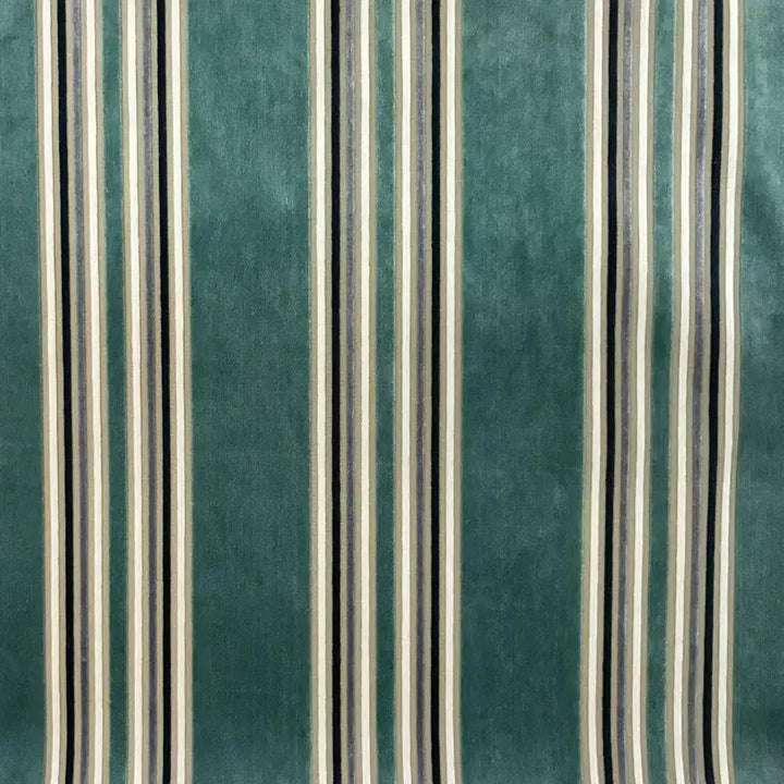 Eisengard Teal Green Stripe Luxury Velvet Fabric