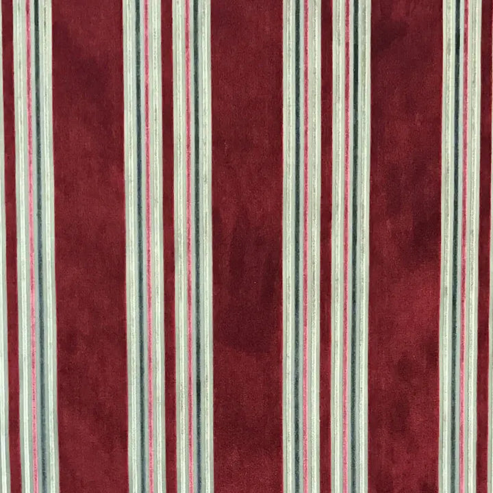 Eisengard Crimson Stripe Luxury Velvet Fabric