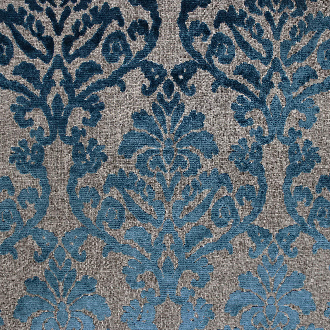 Solene Damask Chenille on Linen Look Fabric by the Yard | 5 Colors