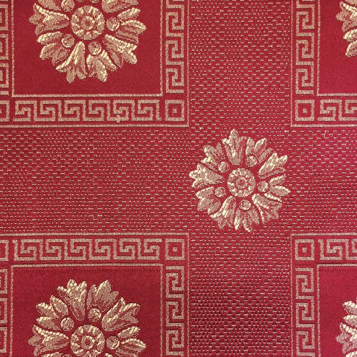 Tessuto jacquard broccato damascato classico a contrasto ampio ROME rosso oro da 110 pollici