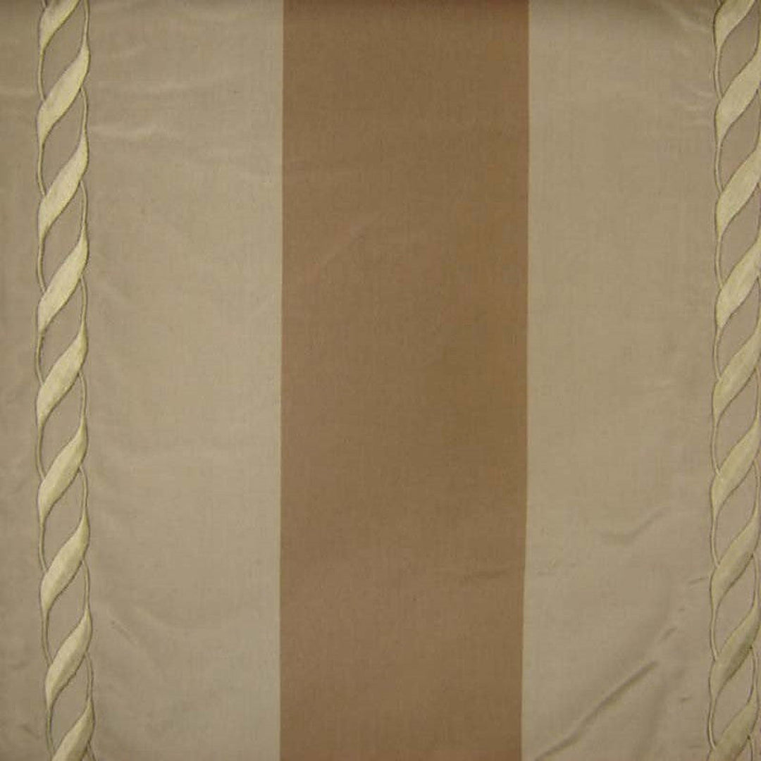 Calmora Twist Rope Embroidered Stripe Silk Fabric in Mulberry