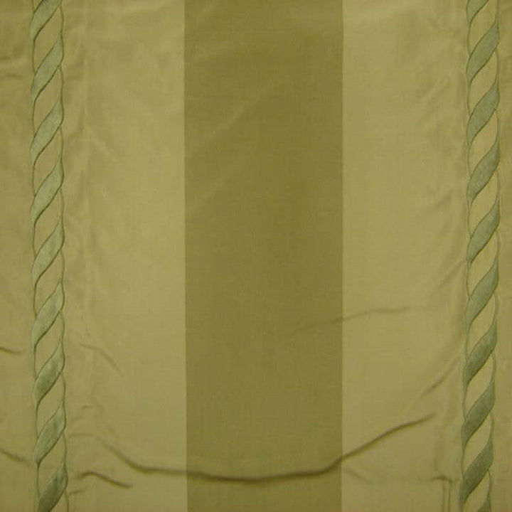 Calmora Twist Rope Embroidered Stripe Silk Fabric in Sage