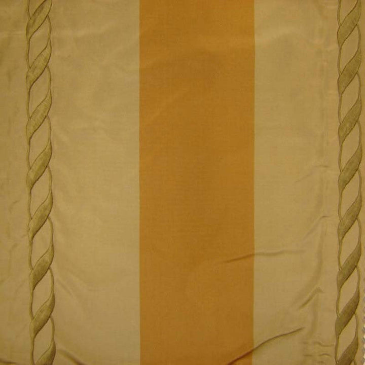 Calmora Twist Rope Embroidered Stripe Silk Fabric in Salmon