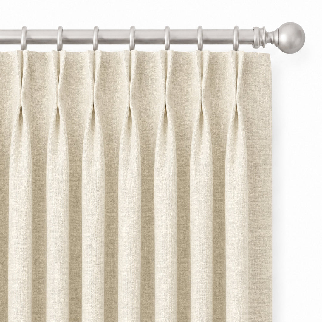 Lennon Fabric in color Ivory made as a drapery is a Solid Linen Blend Fabric that is good for Drapery & Curtain Fabric and Upholstery Fabric