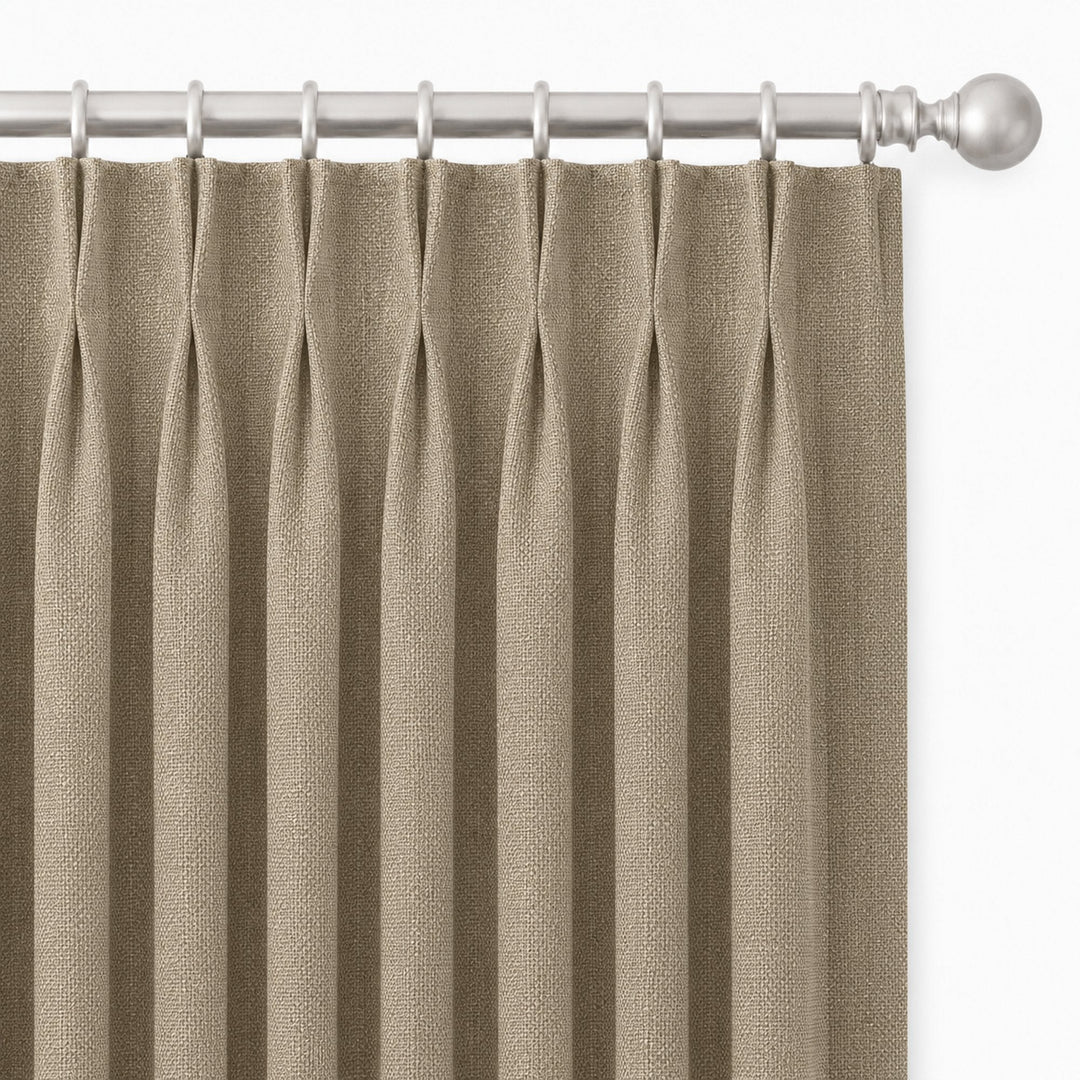 Lennon Fabric in color Sand made as a drapery is a Solid Linen Blend Fabric that is good for Drapery & Curtain Fabric and Upholstery Fabric
