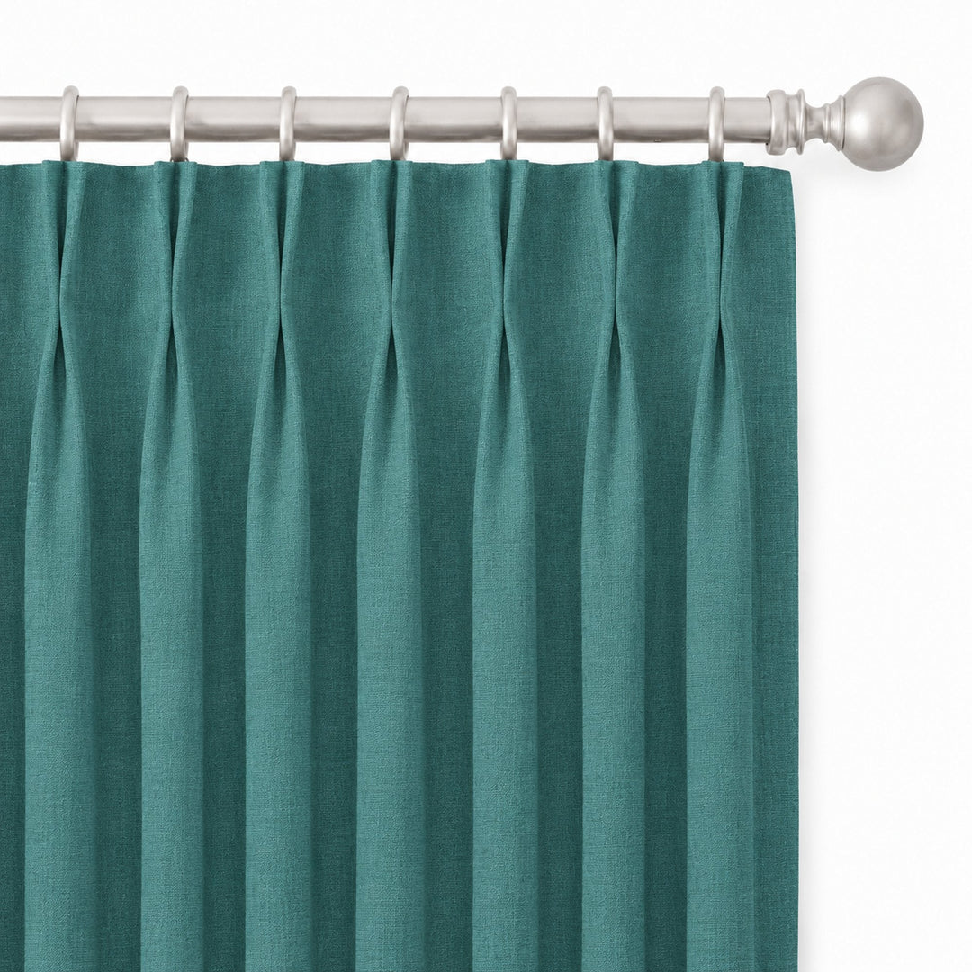 Lennon Fabric in color Aqua made as a drapery is a Solid Linen Blend Fabric that is good for Drapery & Curtain Fabric and Upholstery Fabric