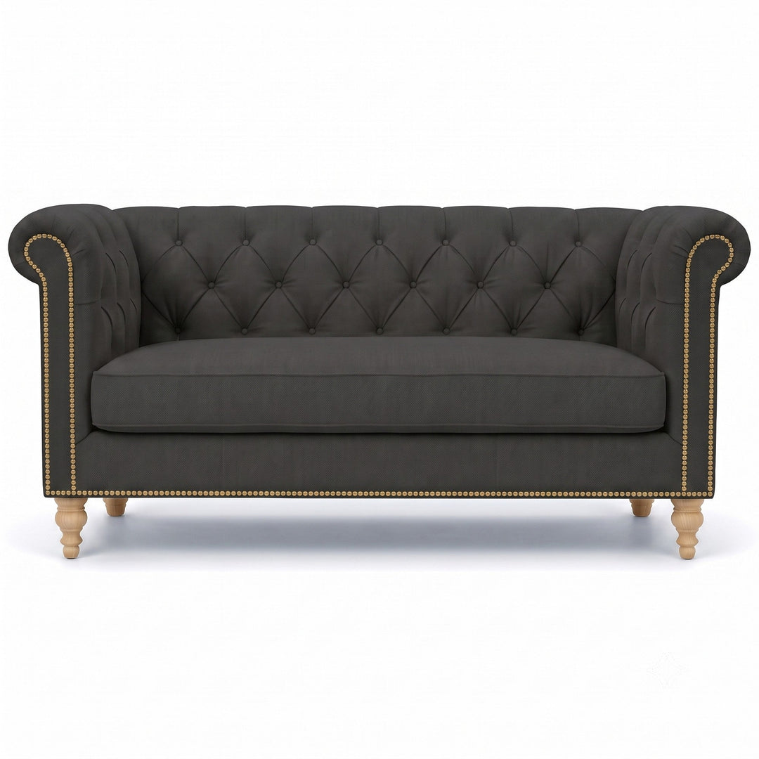 Lennon Fabric in color Black made on a sofa is a Solid Linen Blend Fabric that is good for Drapery & Curtain Fabric and Upholstery Fabric