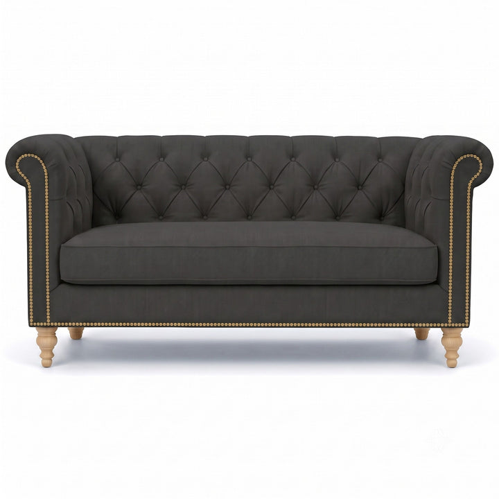 Lennon Fabric in color Black made on a sofa is a Solid Linen Blend Fabric that is good for Drapery & Curtain Fabric and Upholstery Fabric