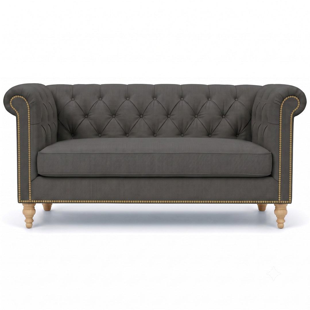 Lennon Fabric in color Charcoal made on a sofa is a Solid Linen Blend Fabric that is good for Drapery & Curtain Fabric and Upholstery Fabric