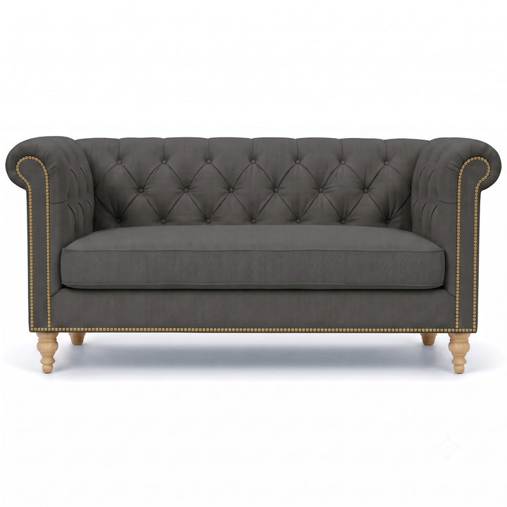 Lennon Fabric in color Charcoal made on a sofa is a Solid Linen Blend Fabric that is good for Drapery & Curtain Fabric and Upholstery Fabric