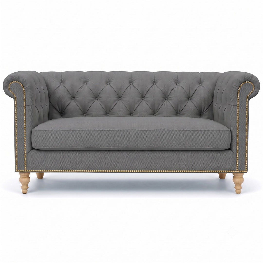 Lennon Fabric in color Gray made on a sofa is a Solid Linen Blend Fabric that is good for Drapery & Curtain Fabric and Upholstery Fabric