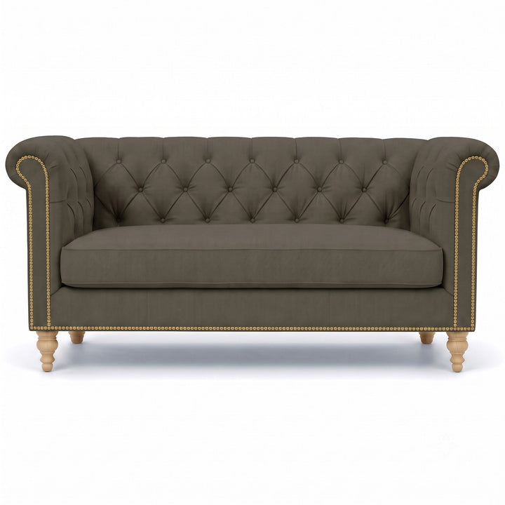 Lennon Fabric in color Taupe made on a sofa is a Solid Linen Blend Fabric that is good for Drapery & Curtain Fabric and Upholstery Fabric