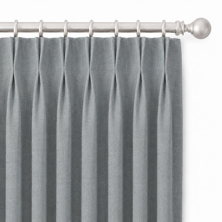 Lennon Fabric in color Denim made as a drapery is a Solid Linen Blend Fabric that is good for Drapery & Curtain Fabric and Upholstery Fabric