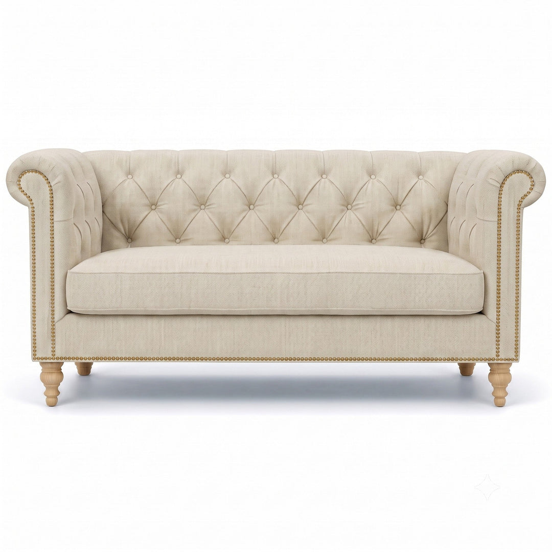 Lennon Fabric in color Sunshine made on a sofa is a Solid Linen Blend Fabric that is good for Drapery & Curtain Fabric and Upholstery Fabric