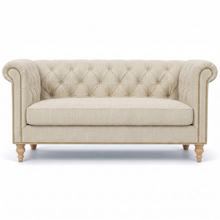 Lennon Fabric in color Sunshine made on a sofa is a Solid Linen Blend Fabric that is good for Drapery & Curtain Fabric and Upholstery Fabric