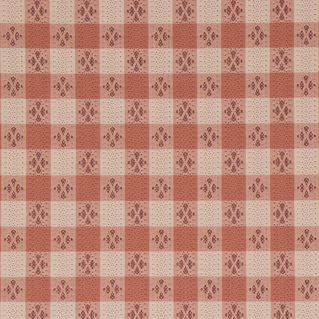 Kittredge folk gingham check fabric in Dusty Rose