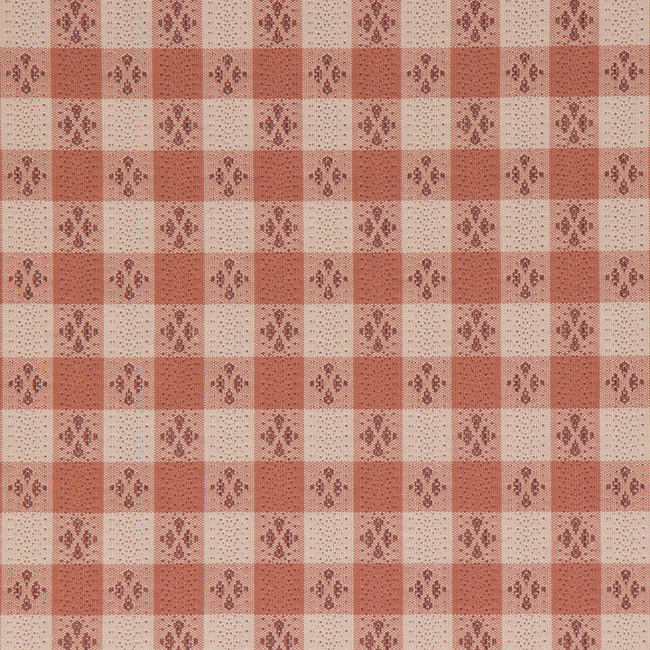 Kittredge folk gingham check fabric in Dusty Rose