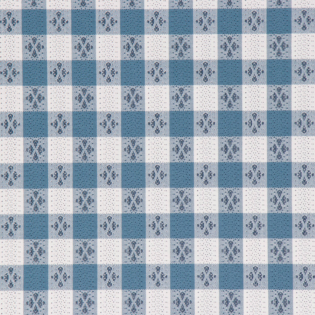 Kittredge folk gingham check fabric in Ocean