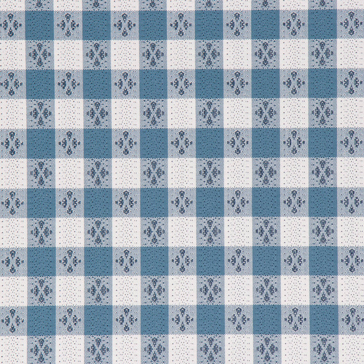 Kittredge folk gingham check fabric in Ocean