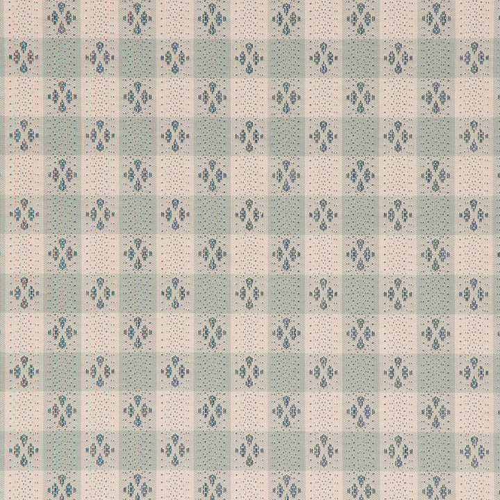 Kittredge folk gingham check fabric in Teal