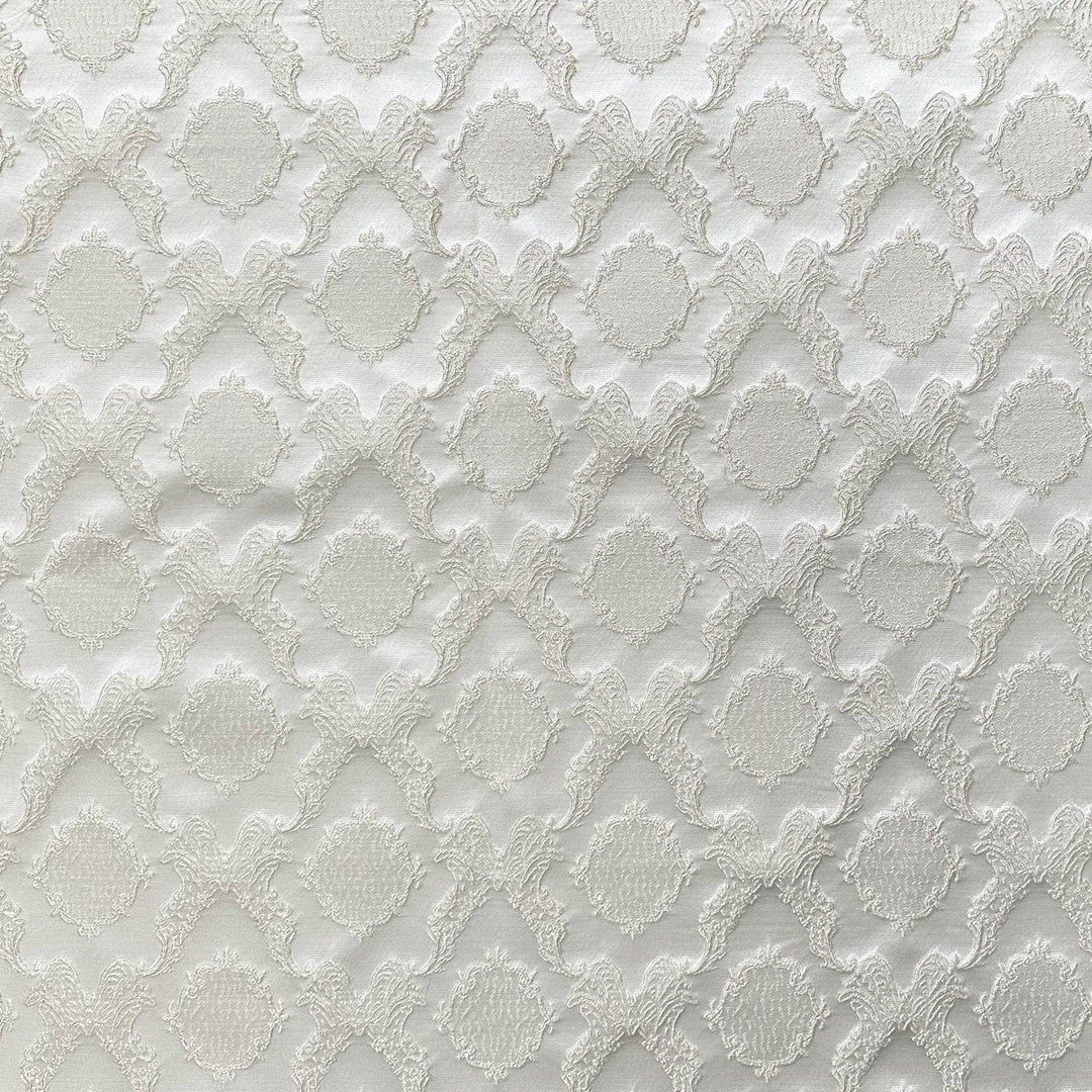 Elloise Shiny Diamond & Round Damask Jacquard Fabric by the Yard | 2 Colors