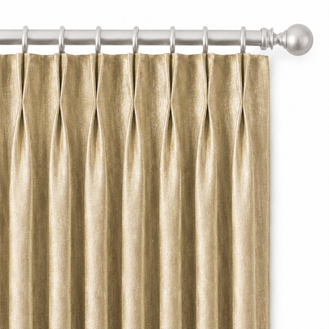 Margo Fabric in color Beige made as a drapery is a Metallic Cut Velvet Fabric that is good for Upholstery Fabric & Drapery & Curtain Fabric