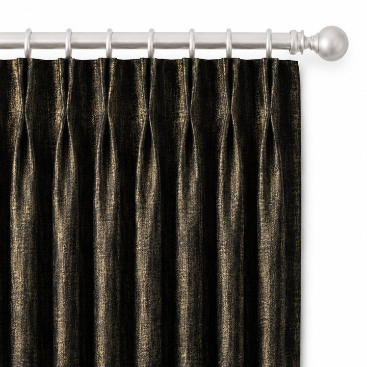 Margo Fabric in color Black made as a drapery is a Metallic Cut Velvet Fabric that is good for Upholstery Fabric & Drapery & Curtain Fabric