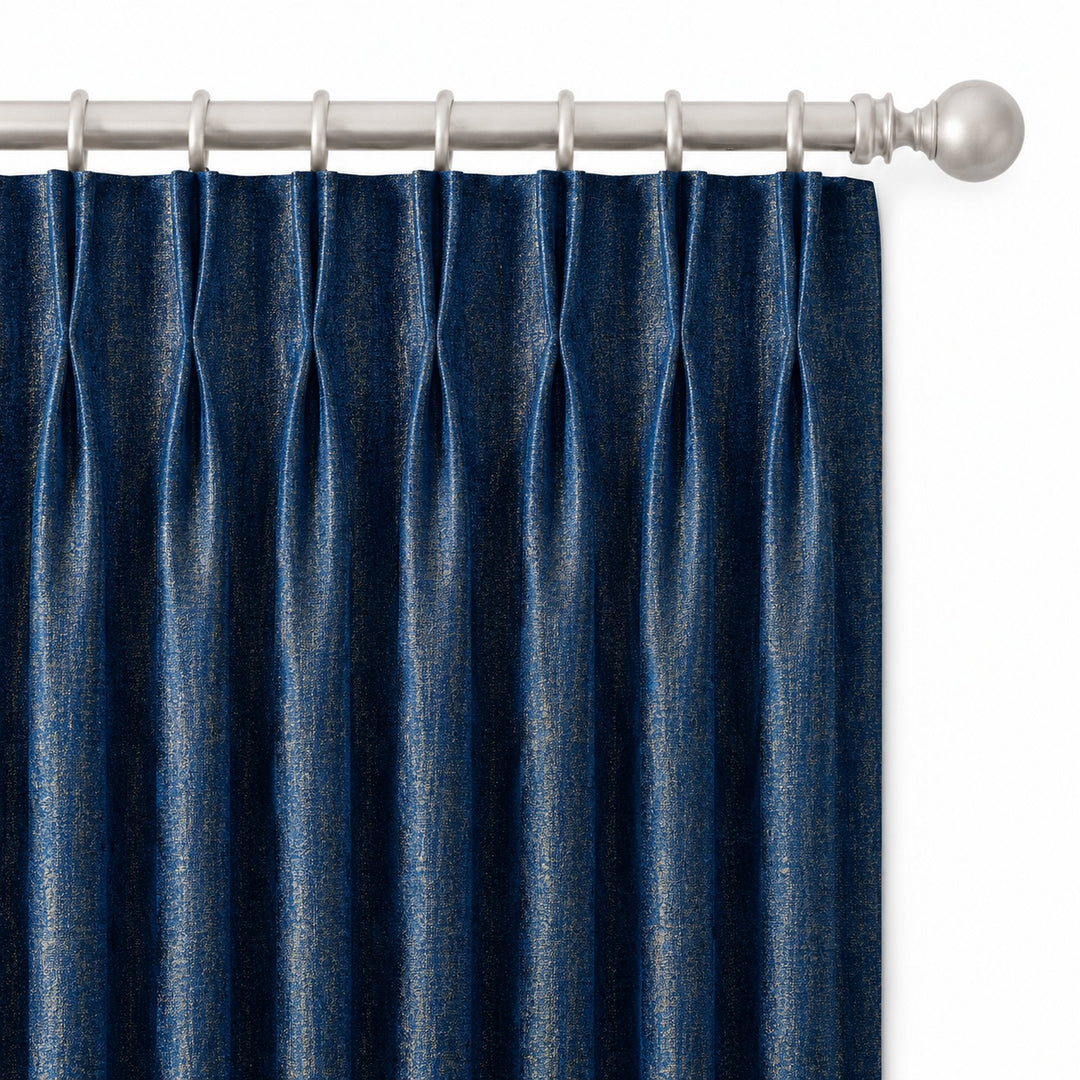 Margo Fabric in color Sapphire made as a drapery is a Metallic Cut Velvet Fabric that is good for Upholstery Fabric & Drapery & Curtain Fabric