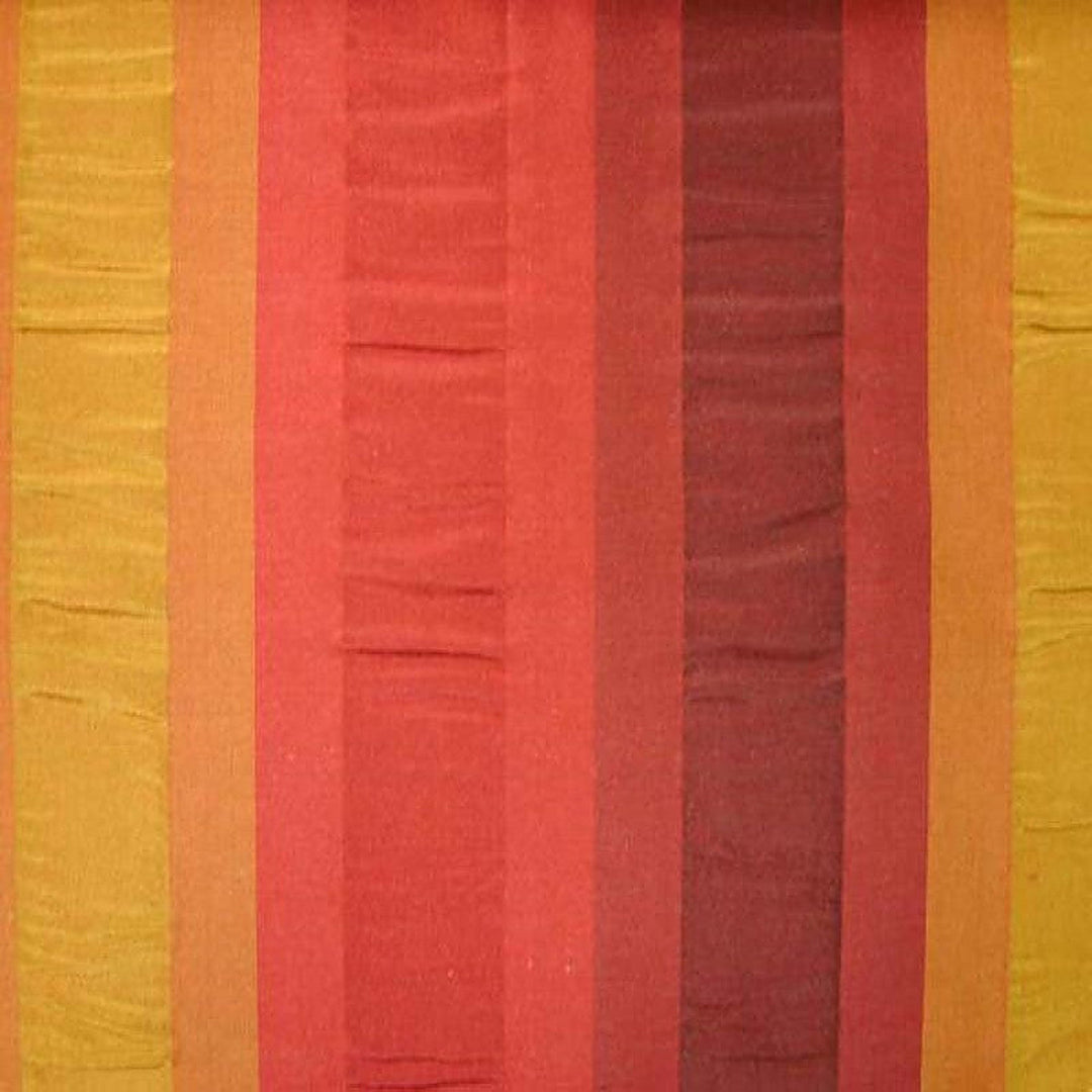 Iravelle Multi-Colored Stripe Silk Fabric in Merlot