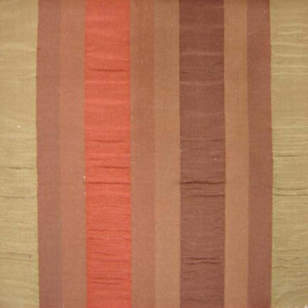 Iravelle Multi-Colored Stripe Silk Fabric in Chocolate
