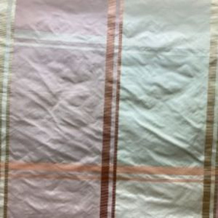 Kalessa Multi-Colored Stripe Silk Fabric in Coral