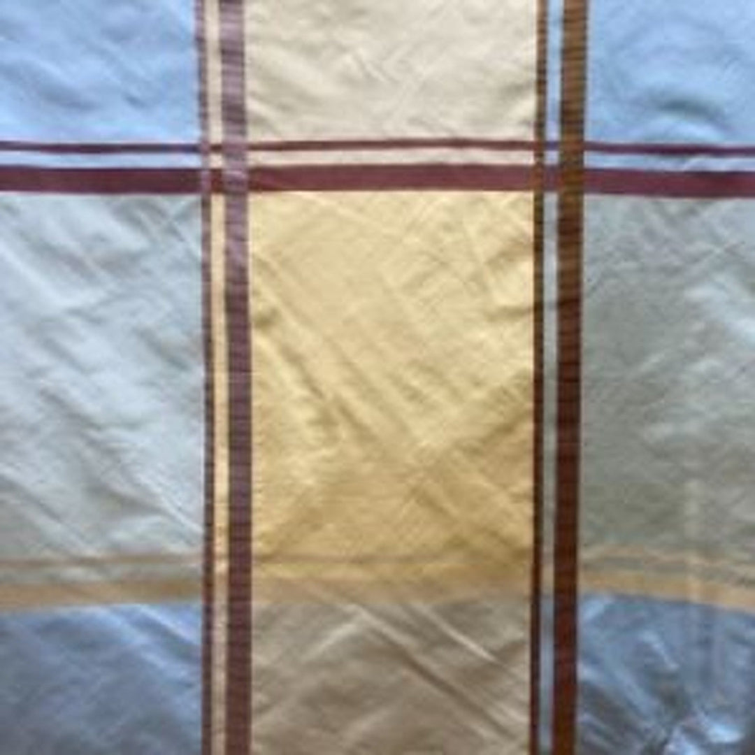 Kalessa Multi-Colored Stripe Silk Fabric in Lagoon