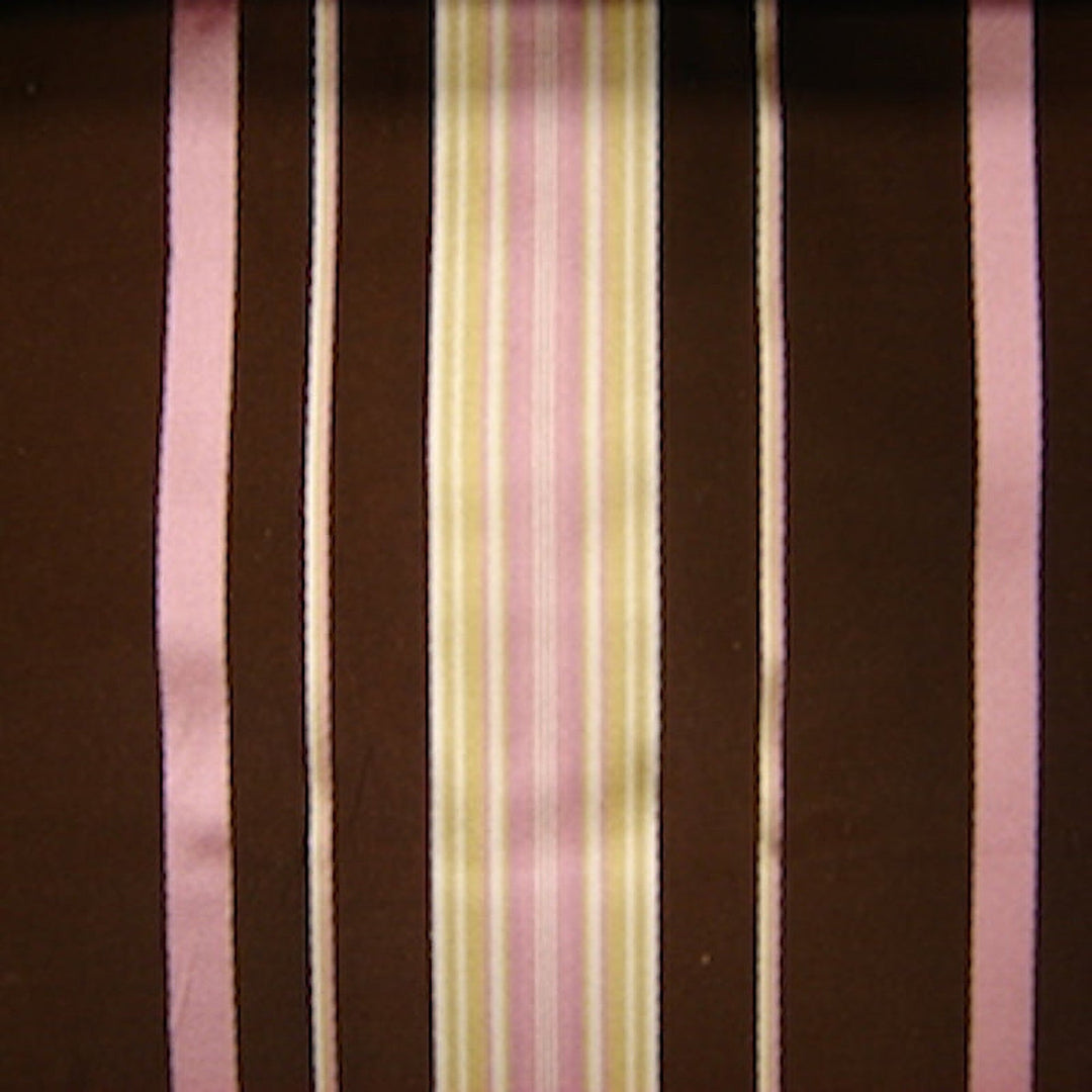 Lorvanne Shiny Multi-Colored Stripe Silk Fabric in Berry
