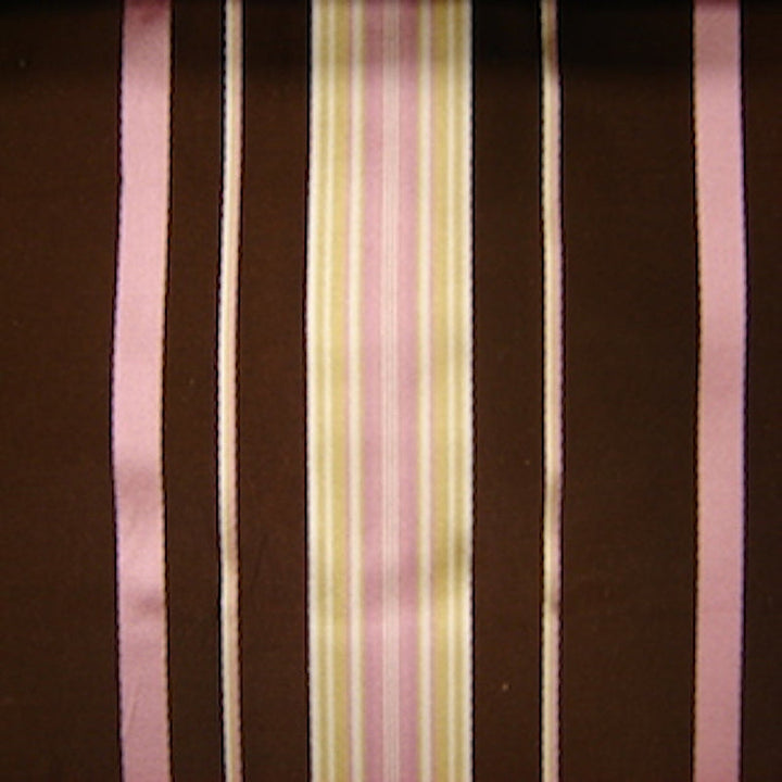 Lorvanne Shiny Multi-Colored Stripe Silk Fabric in Berry