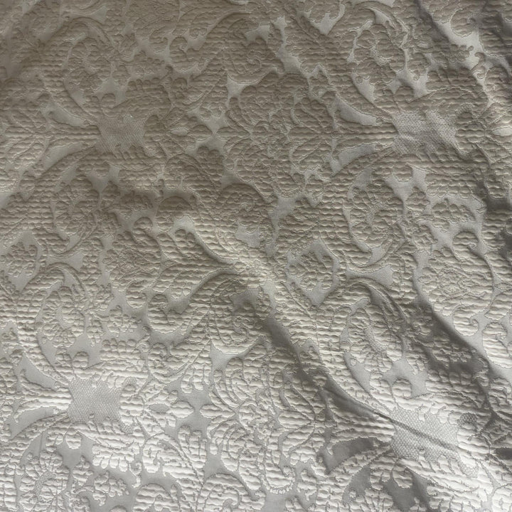 Navelle Traditional Two-Toned Damask Silk Fabric in Sage