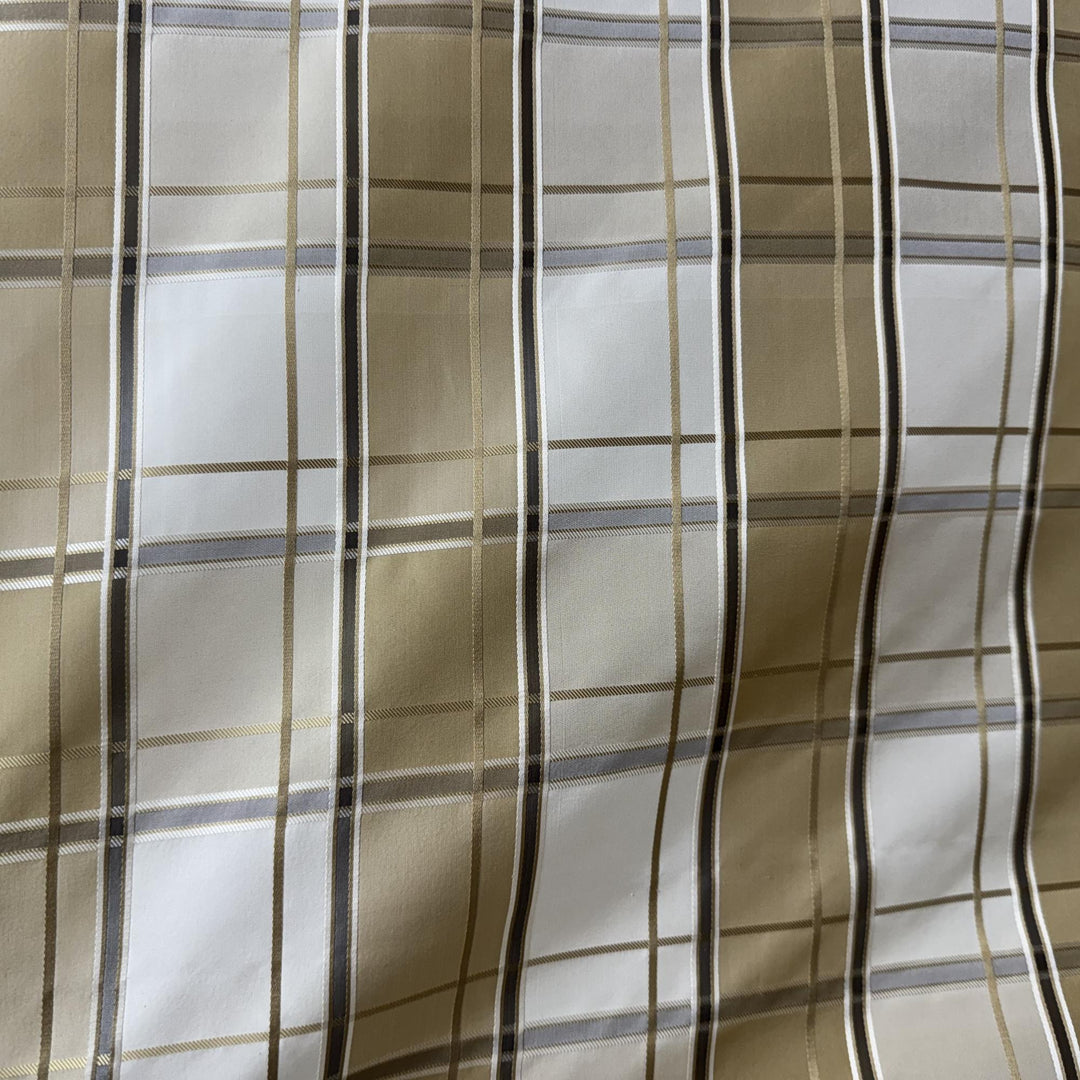 Prelvane Multi-Colored Stripe Silk Fabric in Cream/Beige