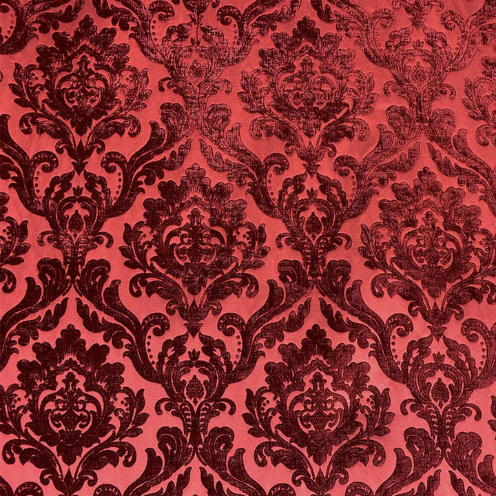 Montialo Crimson Red Two-Toned Velvet Fabric