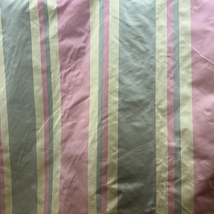 Tavelline Multi-Colored Stripe Silk Fabric in Cedar