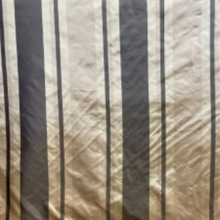 Tavelline Multi-Colored Stripe Silk Fabric in Coffee
