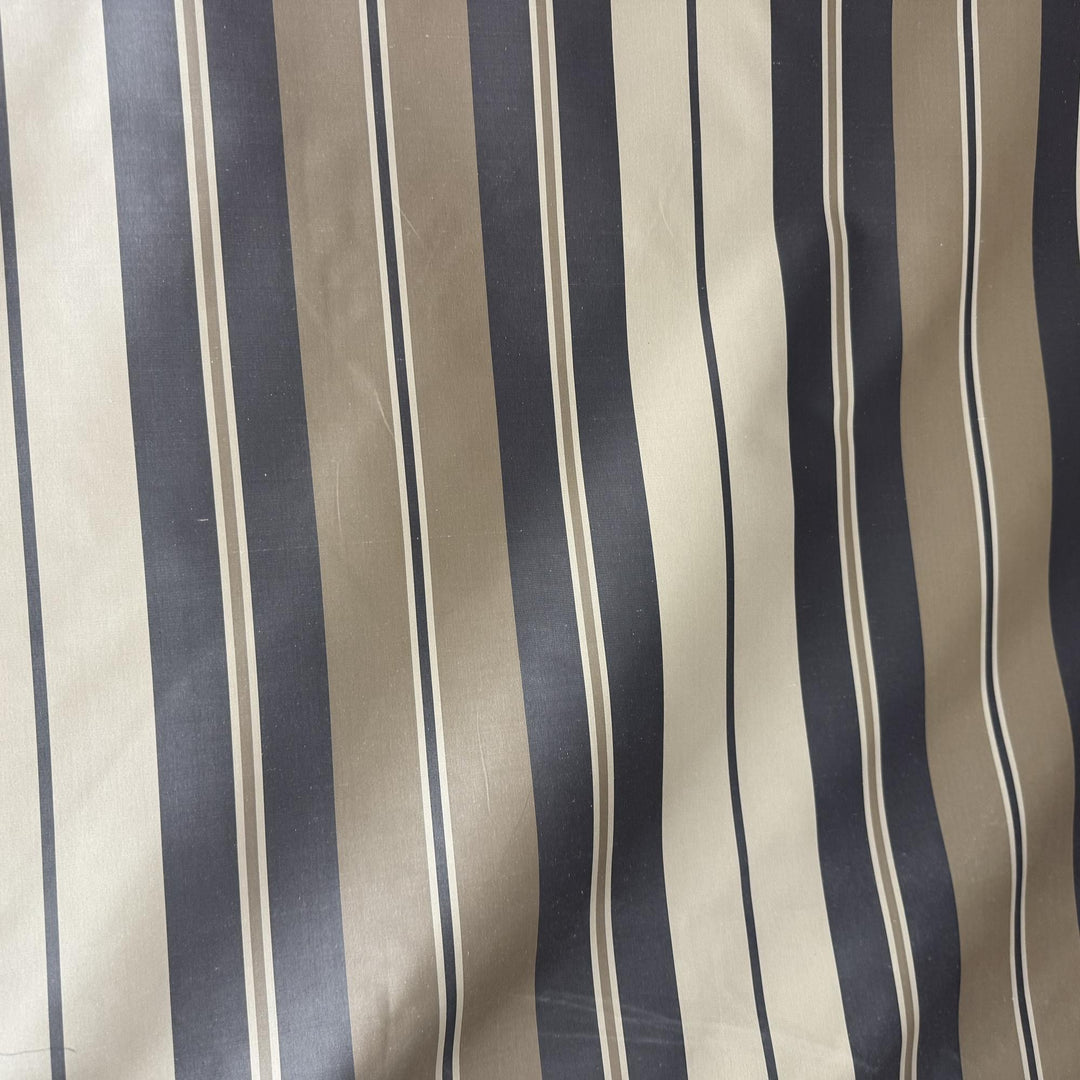 Ulmira Multi-Colored Stripe Silk Fabric in Charcoal